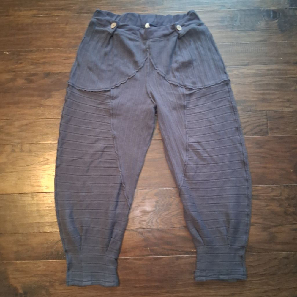 Free People FP Movement Good Feels Ribbed Harem Joggers Black Pearl Womens Small - Picture 4 of 10